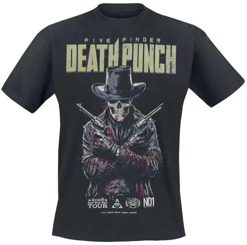 T-Shirt Manches courtes de Five Finger Death Punch - Crossed Pistols - S à 5XL - pour Homme - noir