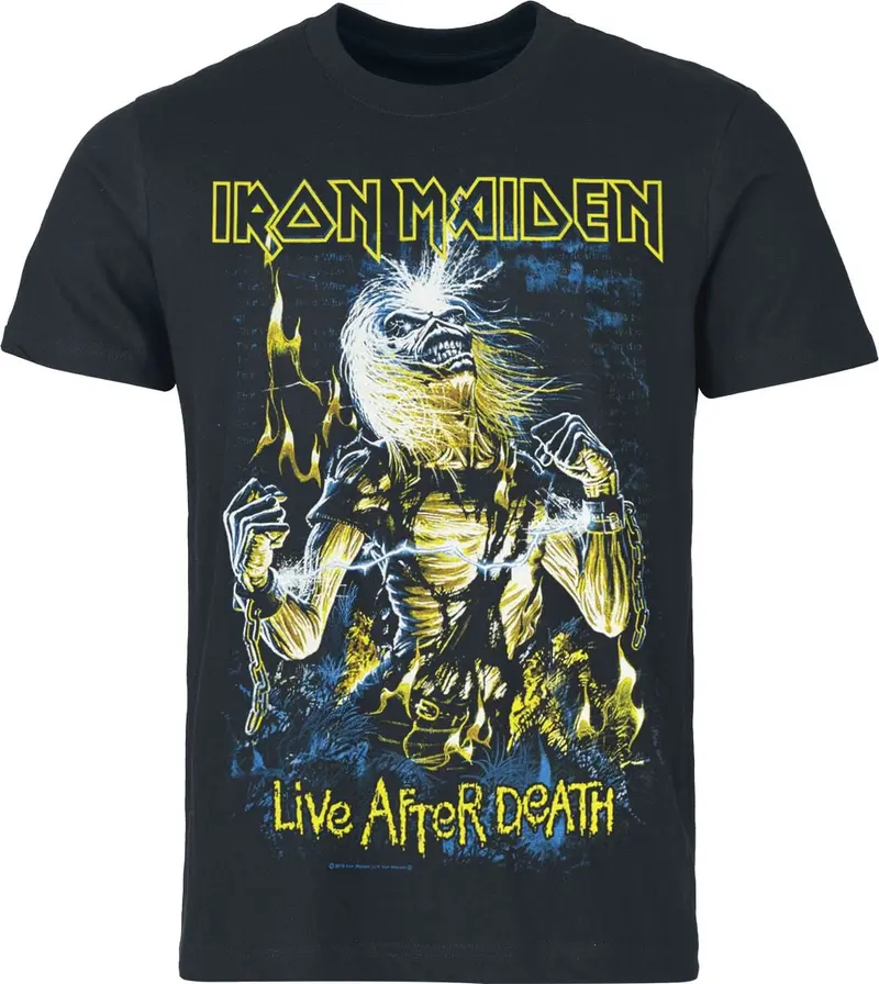 T-Shirt Manches courtes de Iron Maiden - Live After Death - S à 5XL - pour Homme - noir