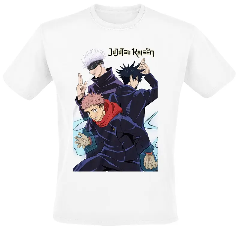 T-Shirt Manches courtes de Jujutsu Kaisen - Trio - S à XXL - pour Homme - blanc
