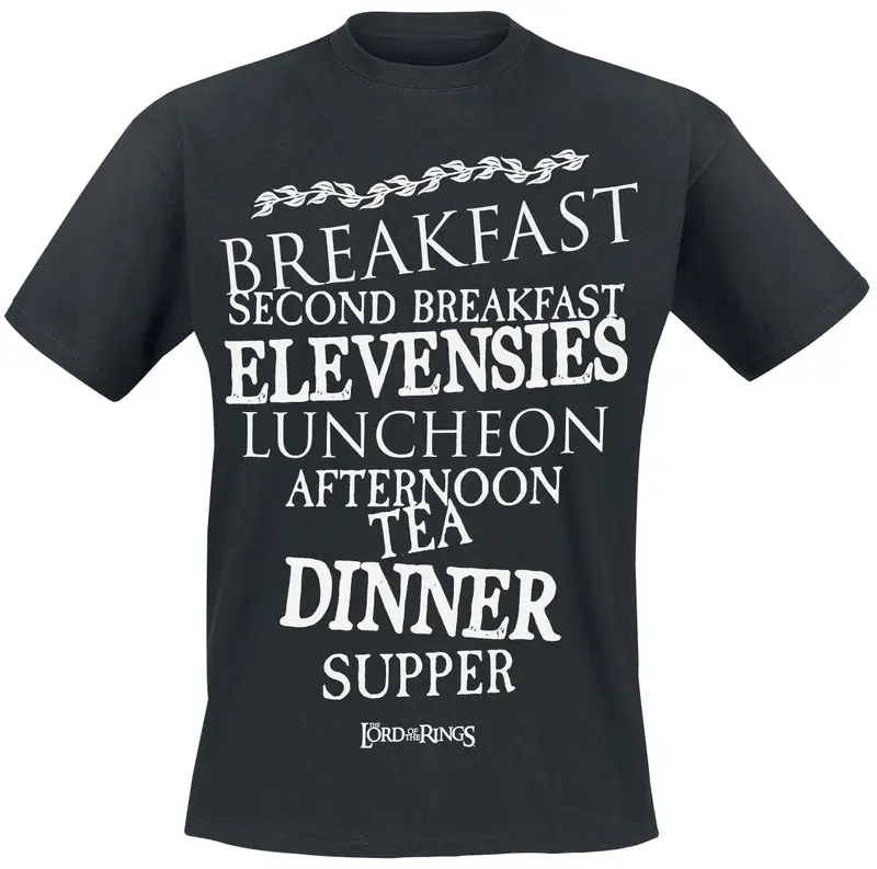 T-Shirt Manches courtes de Le Seigneur Des Anneaux - Hobbit Meals - S à 4XL - pour Homme - noir