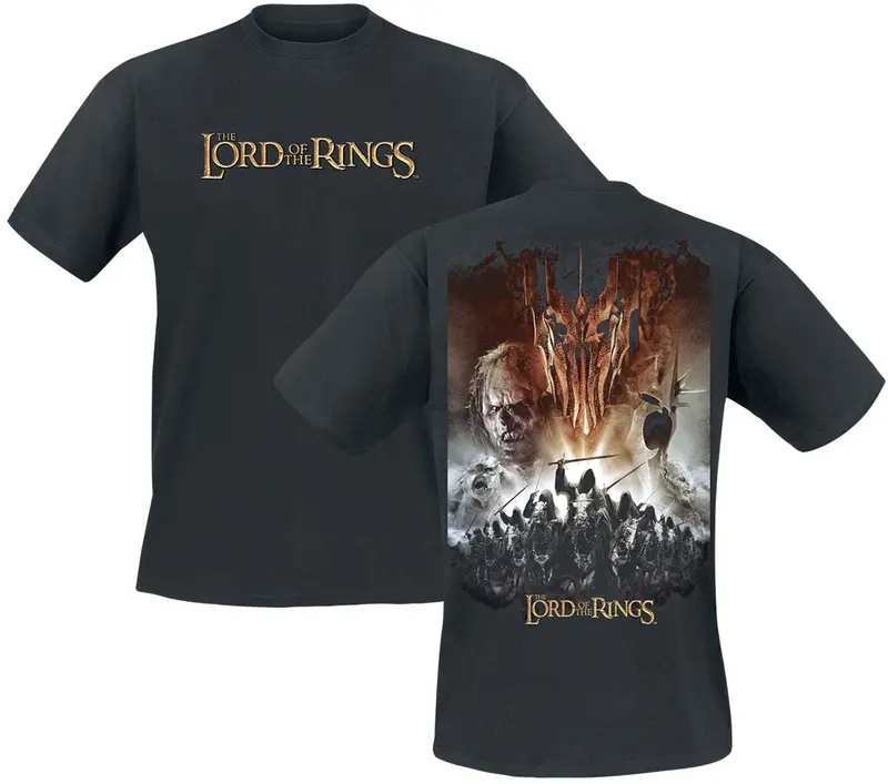T-Shirt Manches courtes de Le Seigneur Des Anneaux - S à XXL - pour Homme - noir