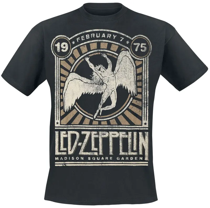 T-Shirt Manches courtes de Led Zeppelin - Madison Square Garden 1975 - S à 4XL - pour Unisexe - noir