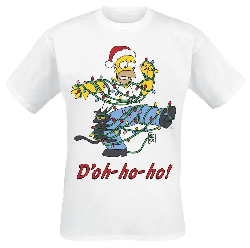 T-Shirt Manches courtes de Les Simpson - Ho Ho Doh - S à XXL - pour Homme - blanc