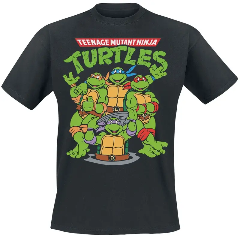 T-Shirt Manches courtes de Les Tortues Ninja - Group - S à 5XL - pour Homme - noir