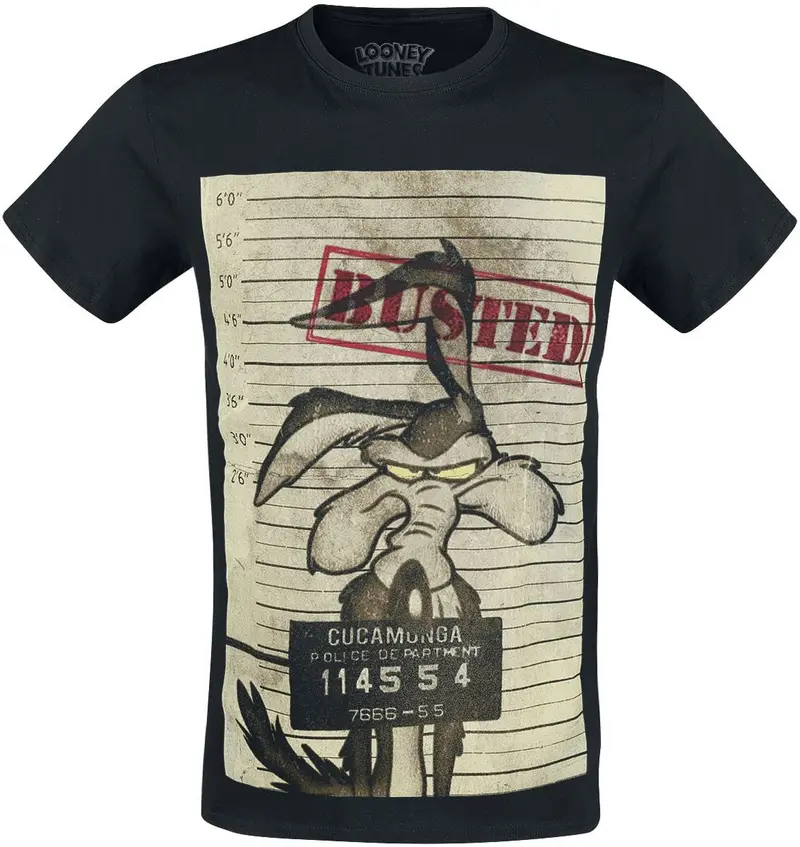 T-Shirt Manches courtes de Looney Tunes - Coyote - Mugshot - S à 5XL - pour Homme - noir