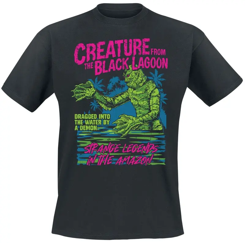 T-Shirt Manches courtes de Monstres Universels - The Creature From The Black Lagoon - S à XXL - pour Homme - noir