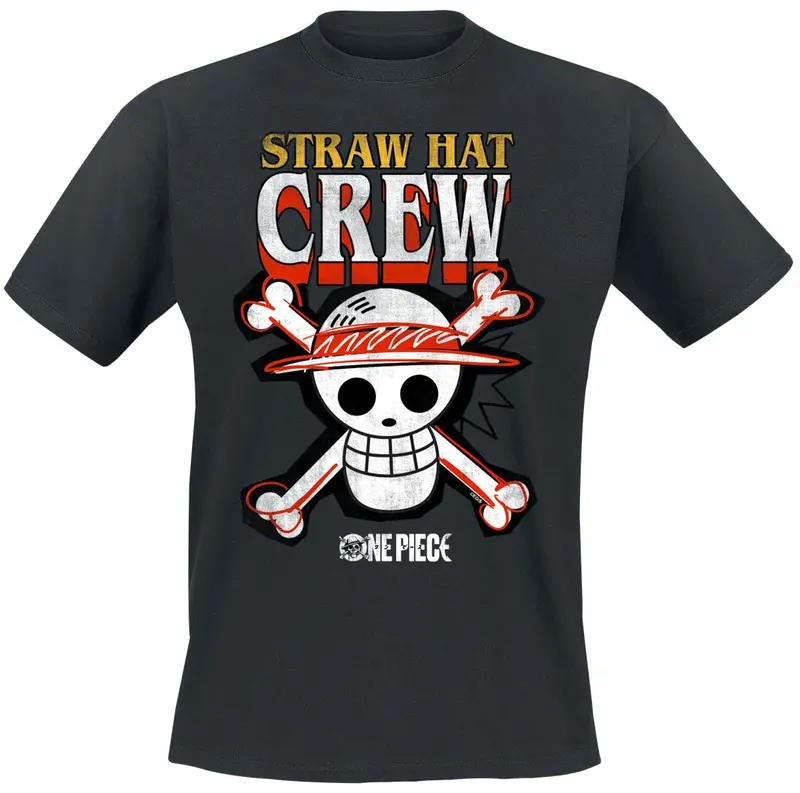 T-Shirt Manches courtes de One Piece - Équipage du Chapeau de Paille - S à XXL - pour Homme - noir