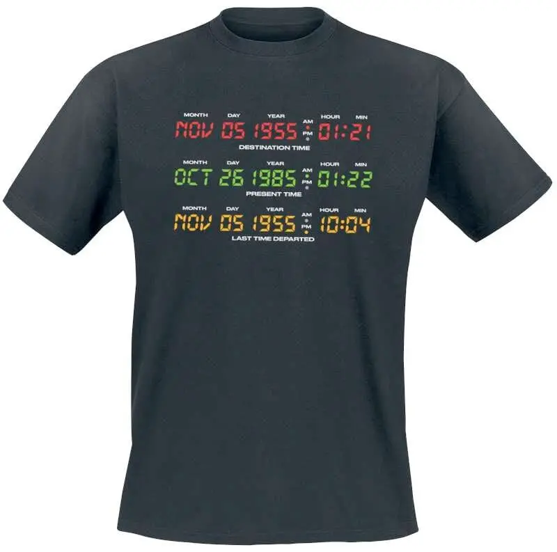 T-Shirt Manches courtes de Retour Vers Le Futur - Delorean Display - Heavyweight - S à 5XL - pour Unisexe - noir