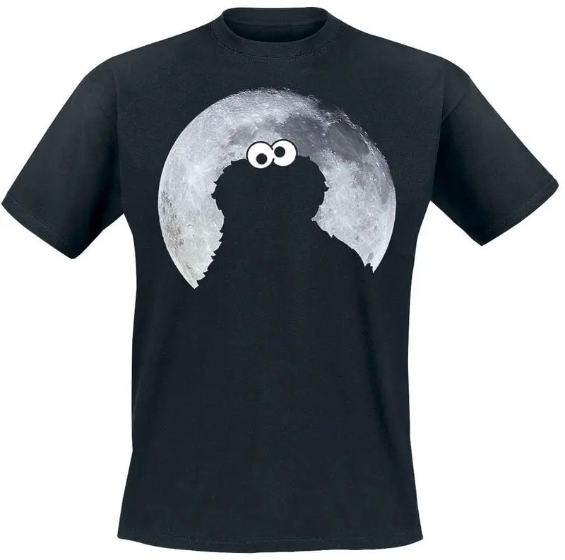 T-Shirt Manches courtes de Sesame Street - Cookie Monster - Moonlight - Heavyweight - S à 5XL - pour Homme - noir