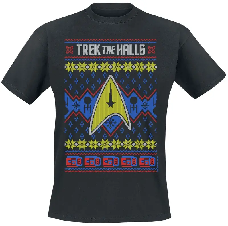 T-Shirt Manches courtes de Star Trek - Trek The Halls - M à 3XL - pour Homme - noir