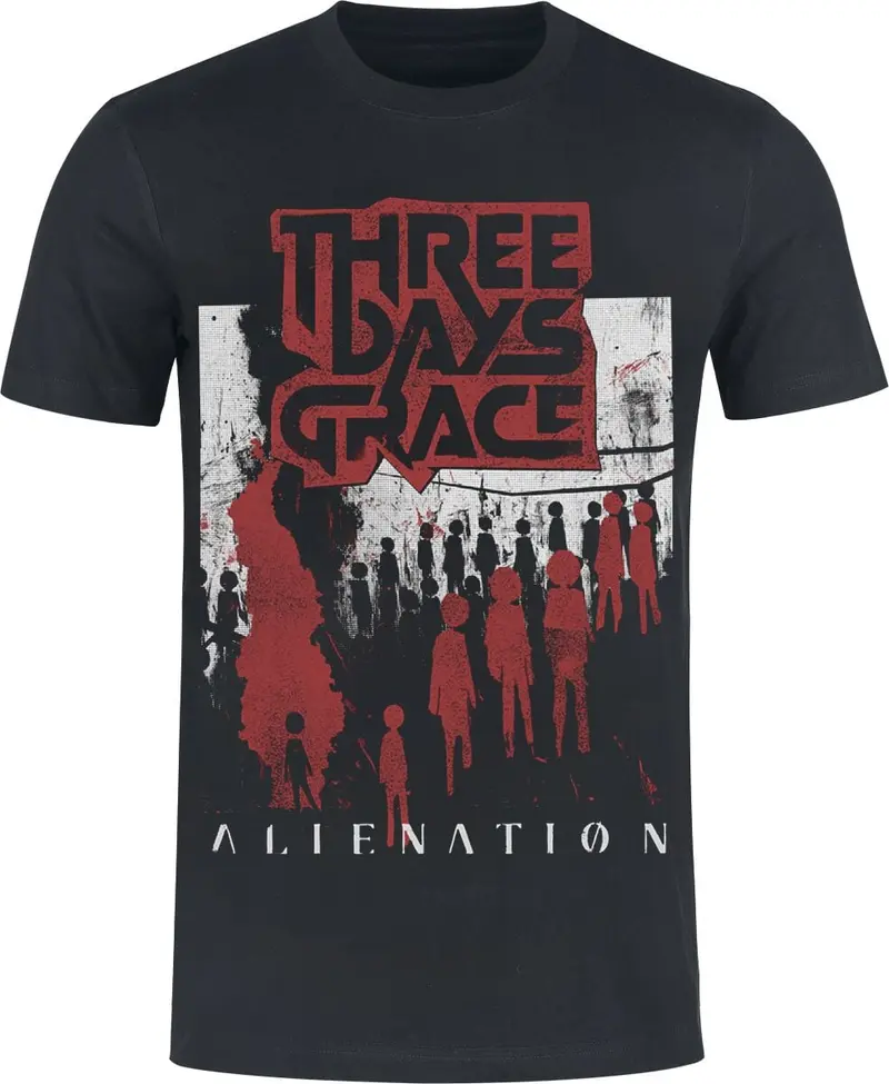 T-Shirt Manches courtes de Three Days Grace - Alienation - S à 3XL - pour Homme - noir