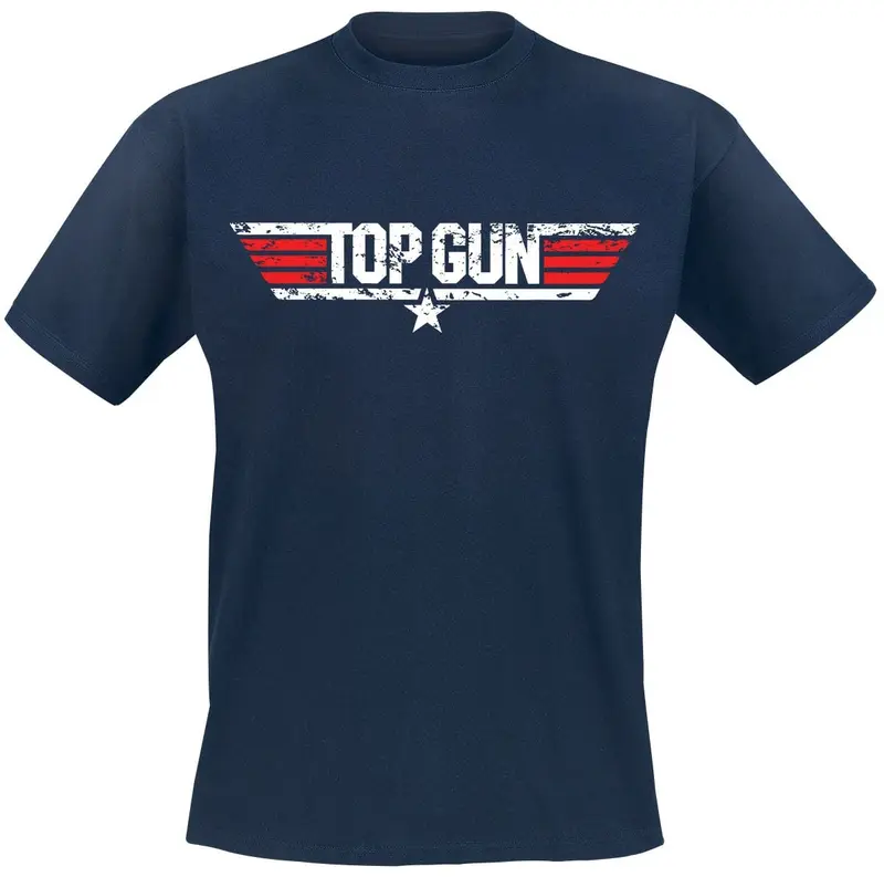 T-Shirt Manches courtes de Top Gun - Logo Usé - S à XXL - pour Homme - marine