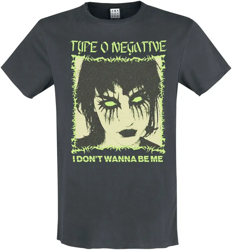 T-Shirt Manches courtes de Type O Negative - Amplified Collection - I Don't Wanna Be Me - S à 3XL - pour Homme - anthracite