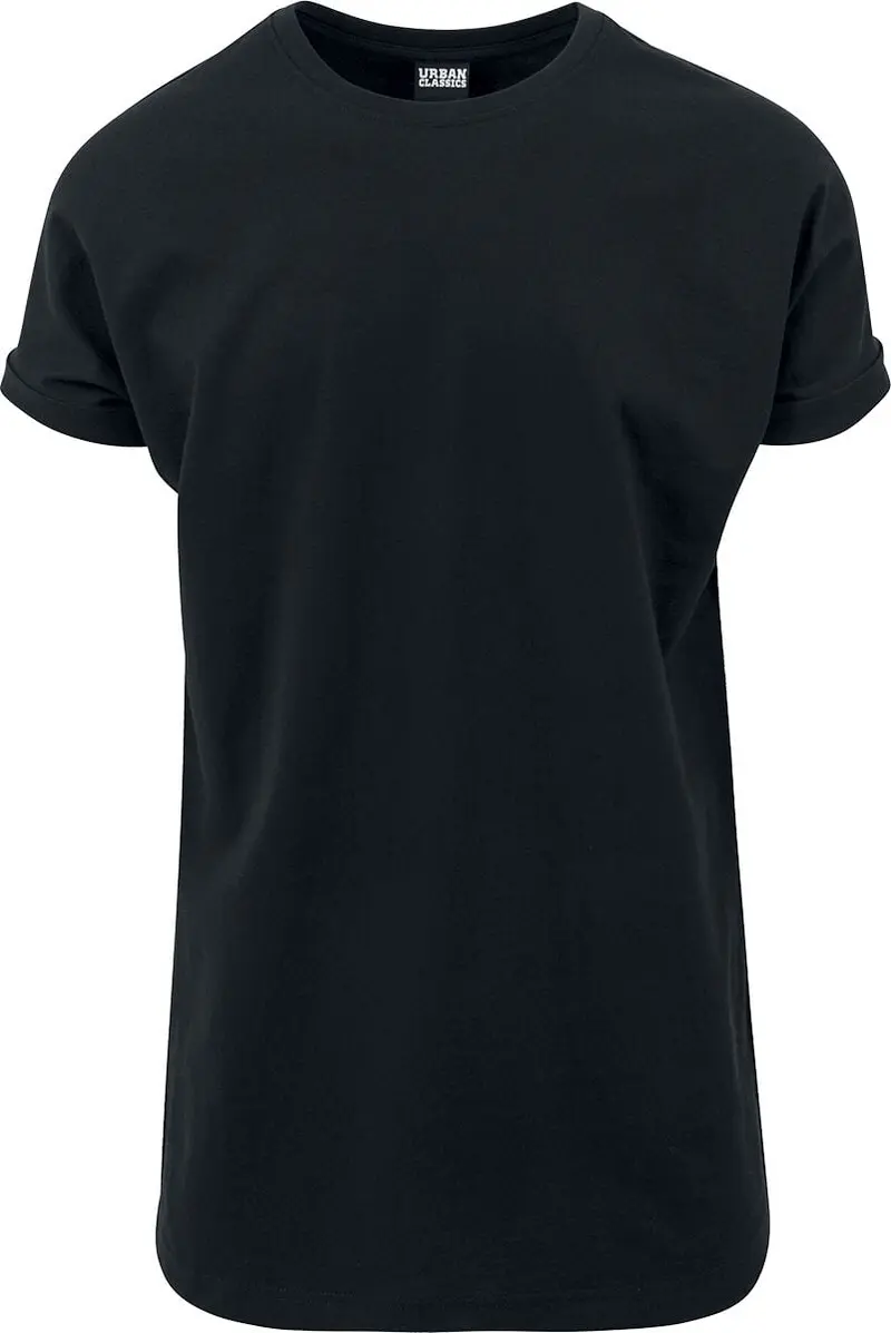 T-Shirt Manches courtes de Urban Classics - T-Shirt Long Manches Retroussées - S à 5XL - pour Homme - noir