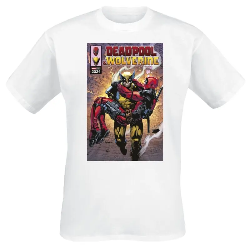 T-Shirt Manches courtes Disney de Deadpool - 3 - Deadpool And Wolverine - In Love Escape - XL à XXL - pour Homme - blanc