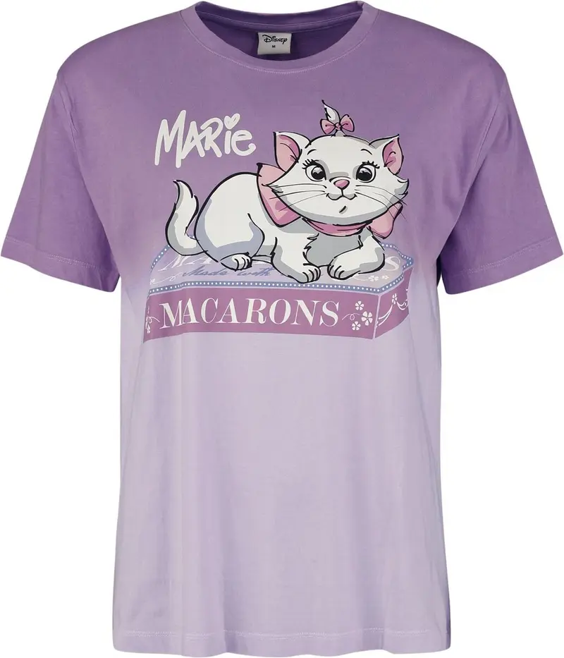 T-Shirt Manches courtes Disney de Les Aristochats - Marie - Macarons - S à XXL - pour Femme - lilas