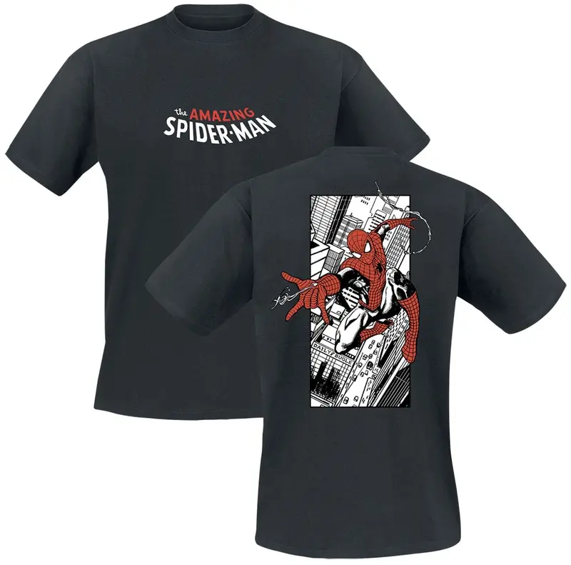 T-Shirt Manches courtes Disney de Spider-Man - City Web - S à XL - pour Homme - noir