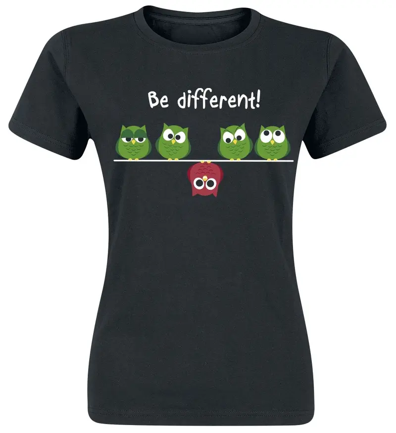 T-Shirt Manches courtes Fun de Be Different! - XS à 3XL - pour Femme - noir