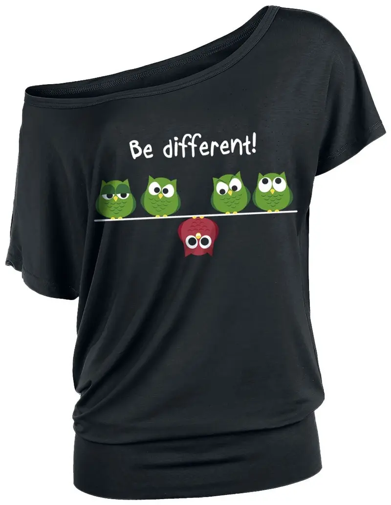 T-Shirt Manches courtes Fun de Be Different! - XS à 5XL - pour Femme - noir