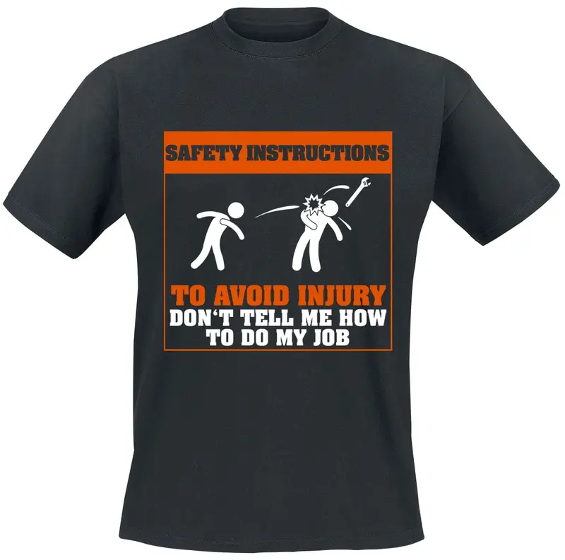 T-Shirt Manches courtes Fun de Beruf & Karriere - Safety Instructions - S à 5XL - pour Homme - noir