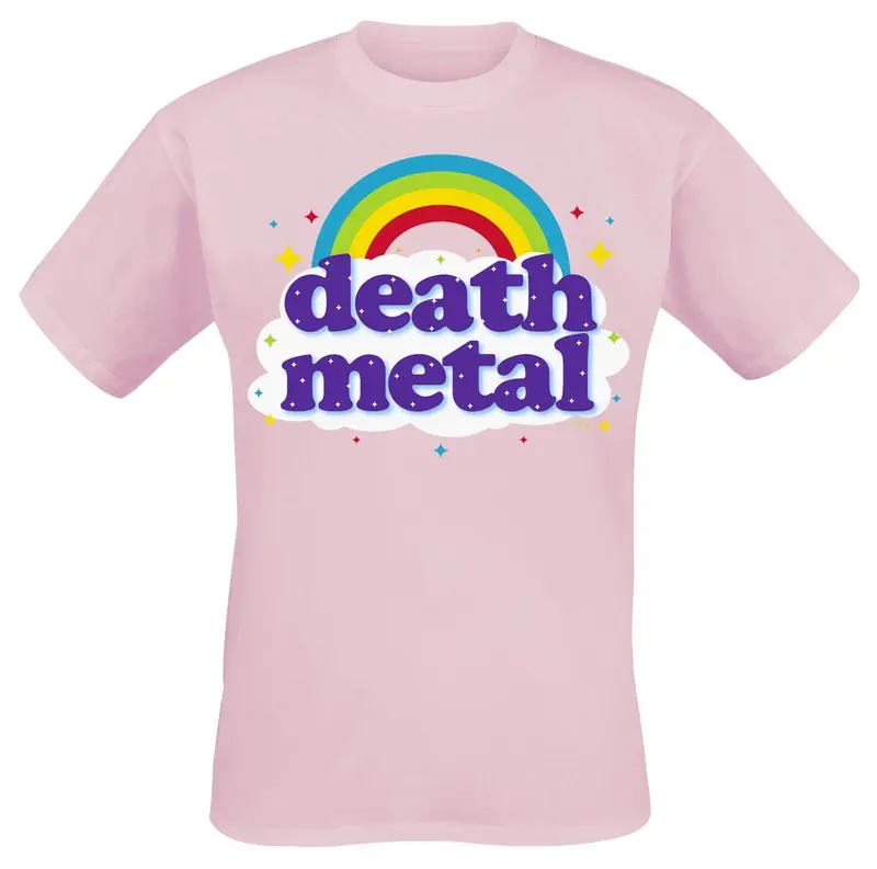 T-Shirt Manches courtes Fun de Goodie Two Sleeves - Death Metal Rainbow - S à 3XL - pour Homme - rose