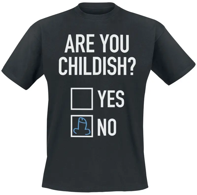 T-Shirt Manches courtes Fun de Slogans - Are You Childish - S à XXL - pour Homme - noir