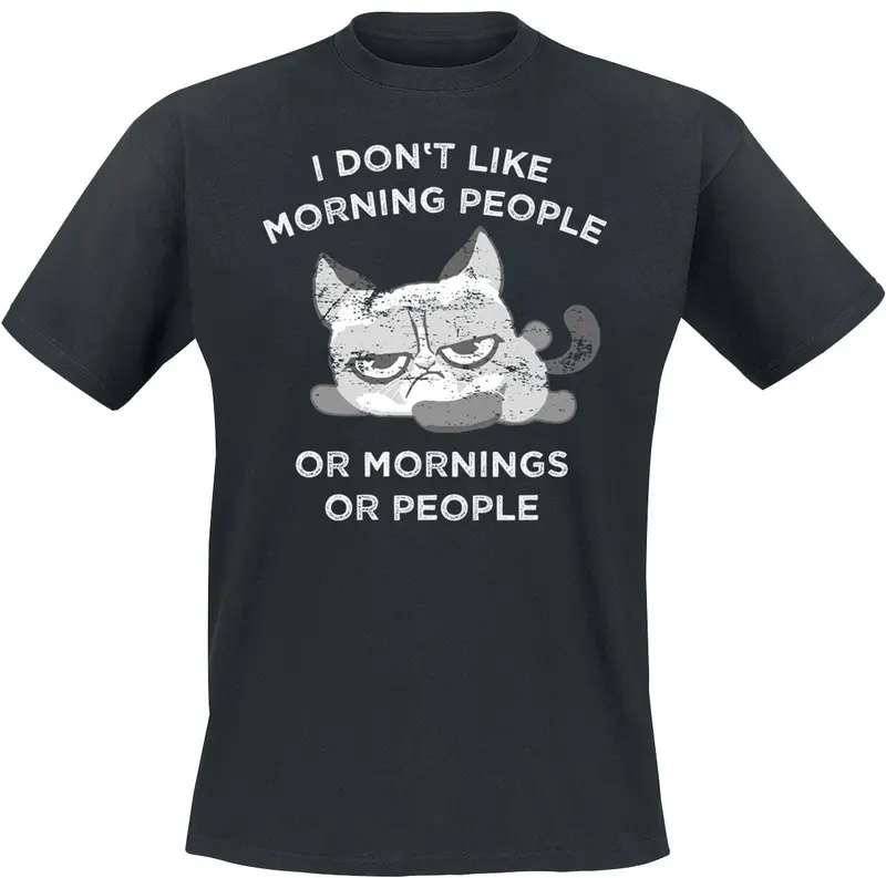 T-Shirt Manches courtes Fun de Tierisch - I Don't Like Morning People... - S à 5XL - pour Homme - noir