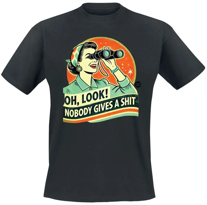 T-Shirt Manches courtes Fun de Todd Goldman - Oh Look! Nobody Gives A Shit - M - pour Homme - noir