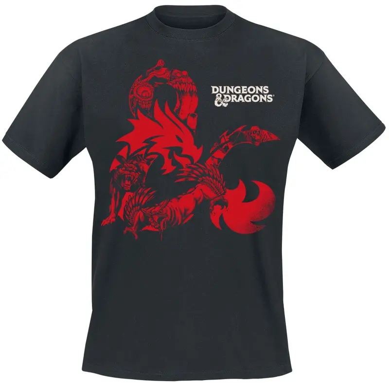 T-Shirt Manches courtes Gaming de Donjons & Dragons - Monsters - S à XXL - pour Homme - noir