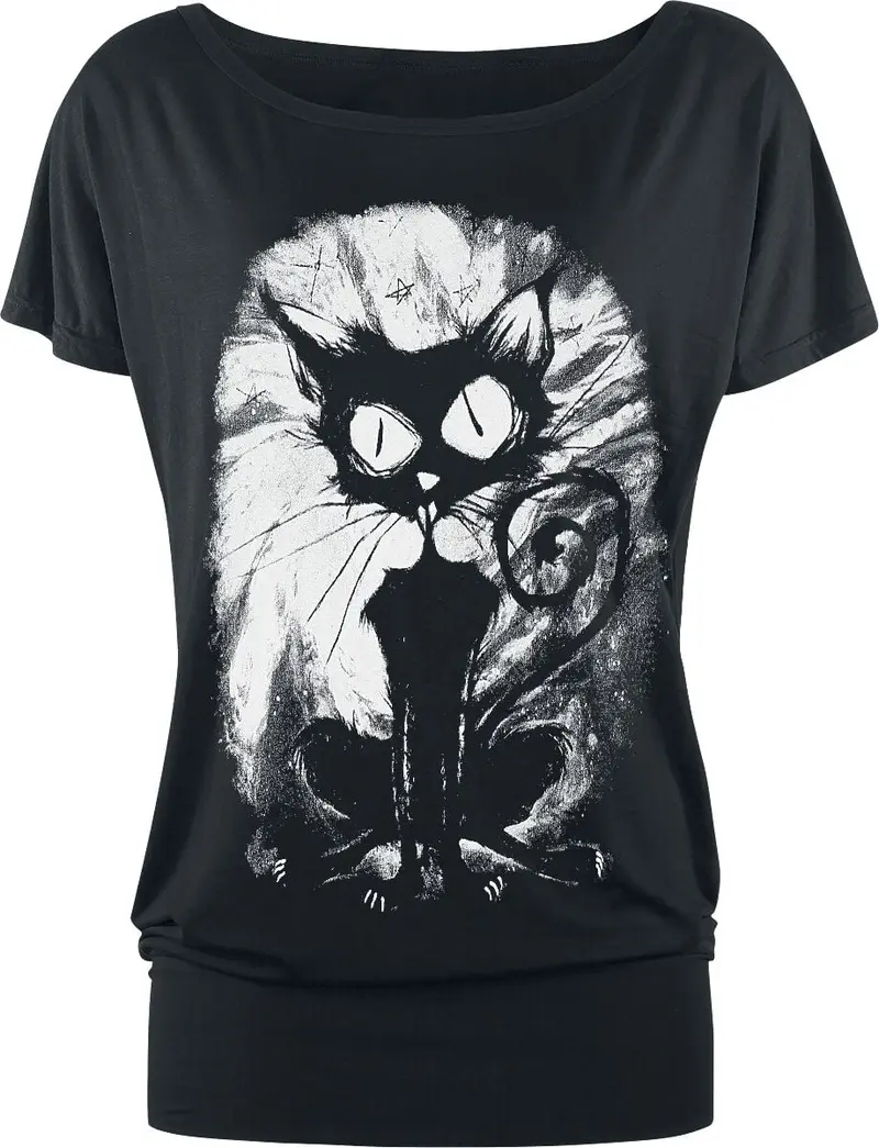 T-Shirt Manches courtes Gothic de Gothicana by EMP - Can You Read My Mind - S à 5XL - pour Femme - noir