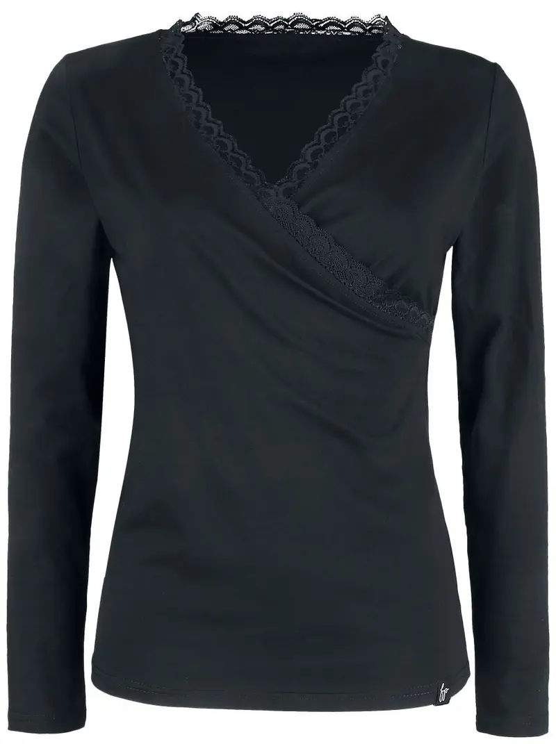 T-shirt manches longues de Forplay - Breanna - S à XXL - pour Femme - noir
