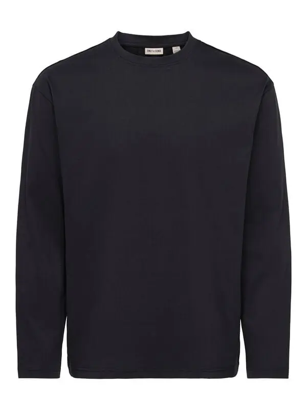 T-shirt manches longues de ONLY and SONS - ONSFRED LIFE RLX LS TEE NOOS - S à XXL - pour Homme - noir