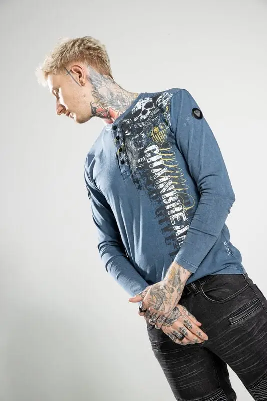 T-shirt manches longues de Rock Rebel by EMP - Rebels & Reapers - S à XXL - pour Homme - multicolore