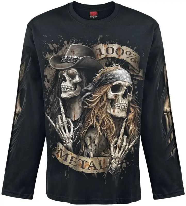 T-shirt manches longues de Spiral - Pure Metal - M à XXL - pour Homme - noir
