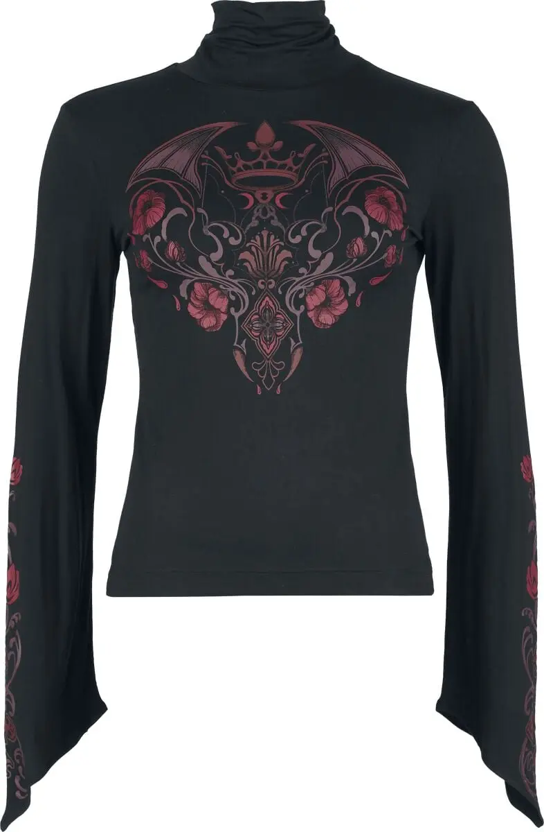 T-shirt manches longues Gothic de Gothicana by EMP - Countess Bathory - S à XXL - pour Femme - noir