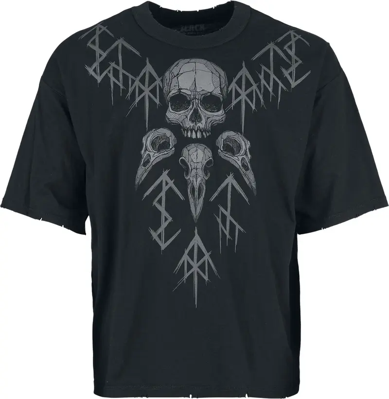 T-Shirt Oversize de Black Premium by EMP - Beaks, Claws & Skulls - T-Shirt - S à XXL - pour Homme - noir