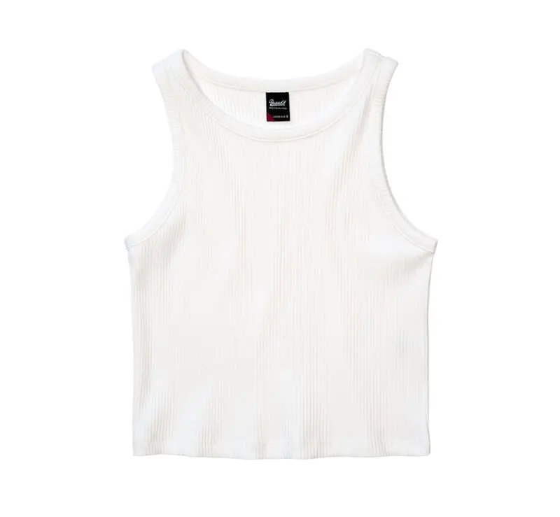 Top de Brandit - Débardeur Court Côtelé - S à XXL - pour Femme - blanc