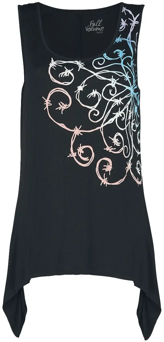 Top de Full Volume by EMP - Haut avec imprimé Mandala Fil Barbelé - S à XXL - pour Femme - noir