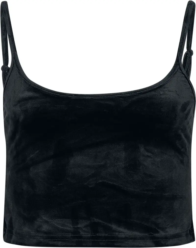 Top de Urban Classics - Crop Top Velours - XS à 5XL - pour Femme - noir