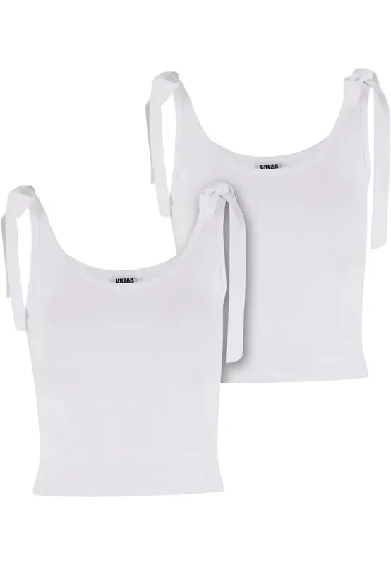 Top de Urban Classics - Haut Jersey Basique (Lot de 2) - XS à XL - pour Femme - blanc