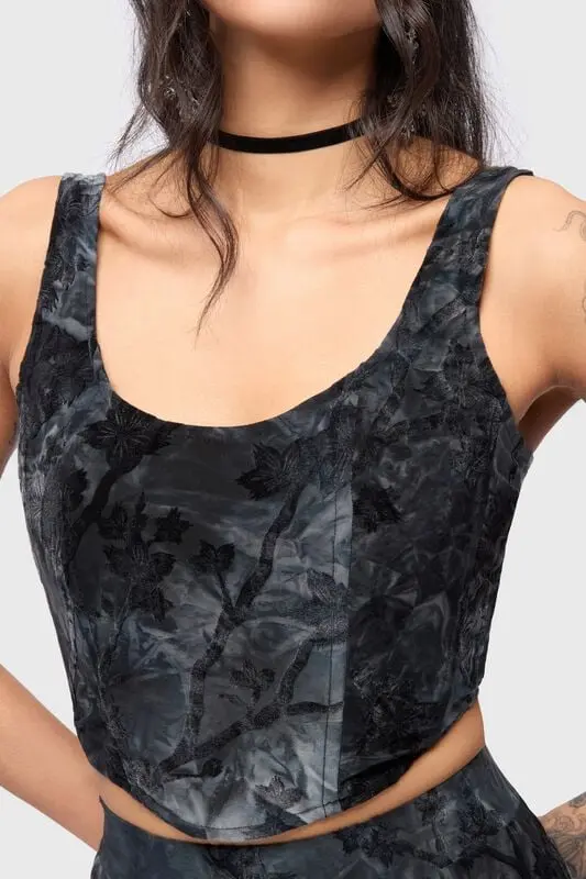 Top Gothic de Killstar - Celestial Summer - Midnight Vale Corset Top - XS à 4XL - pour Femme - marine
