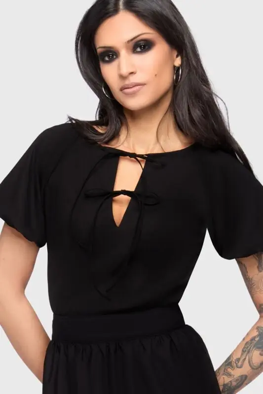 Top Gothic de Killstar - Celestial Summer - Midnight Vale Top - XS à XL - pour Femme - noir