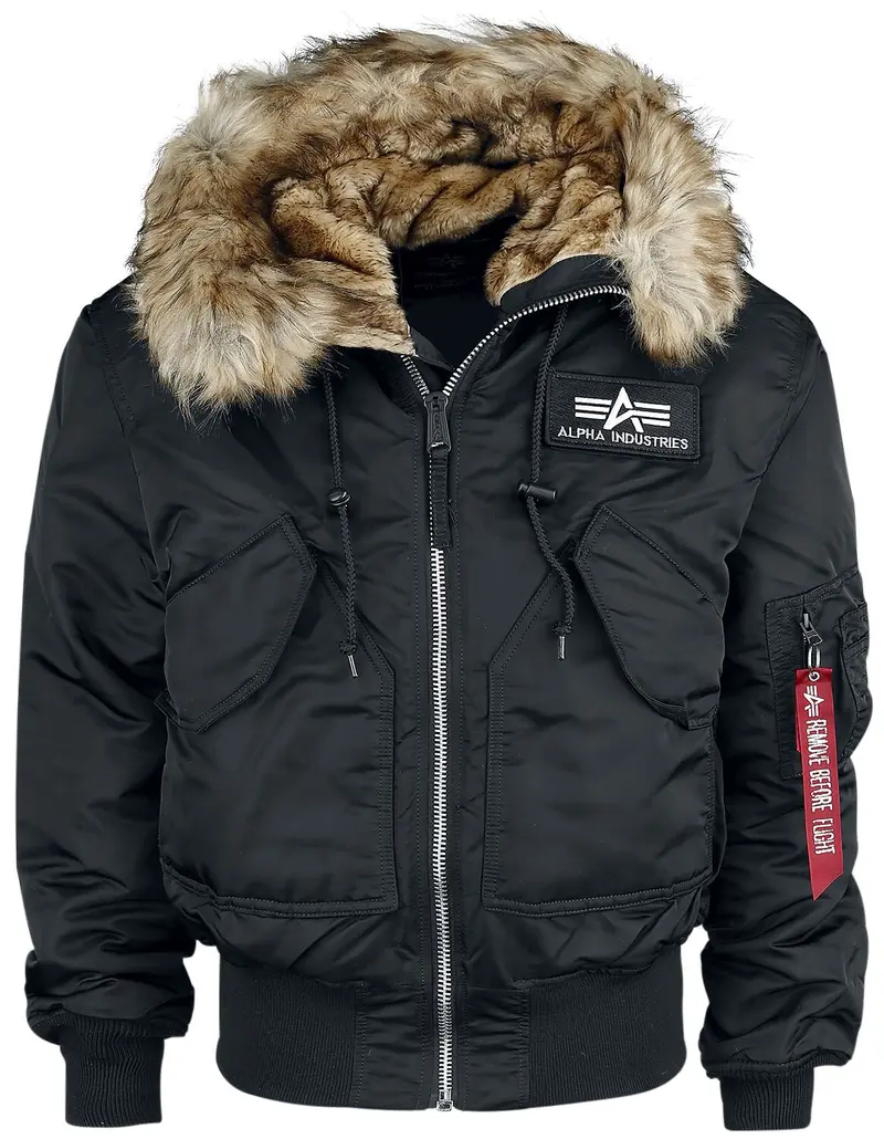 Veste d'hiver de Alpha Industries - 45P Hooded Custom - L à XXL - pour Homme - noir