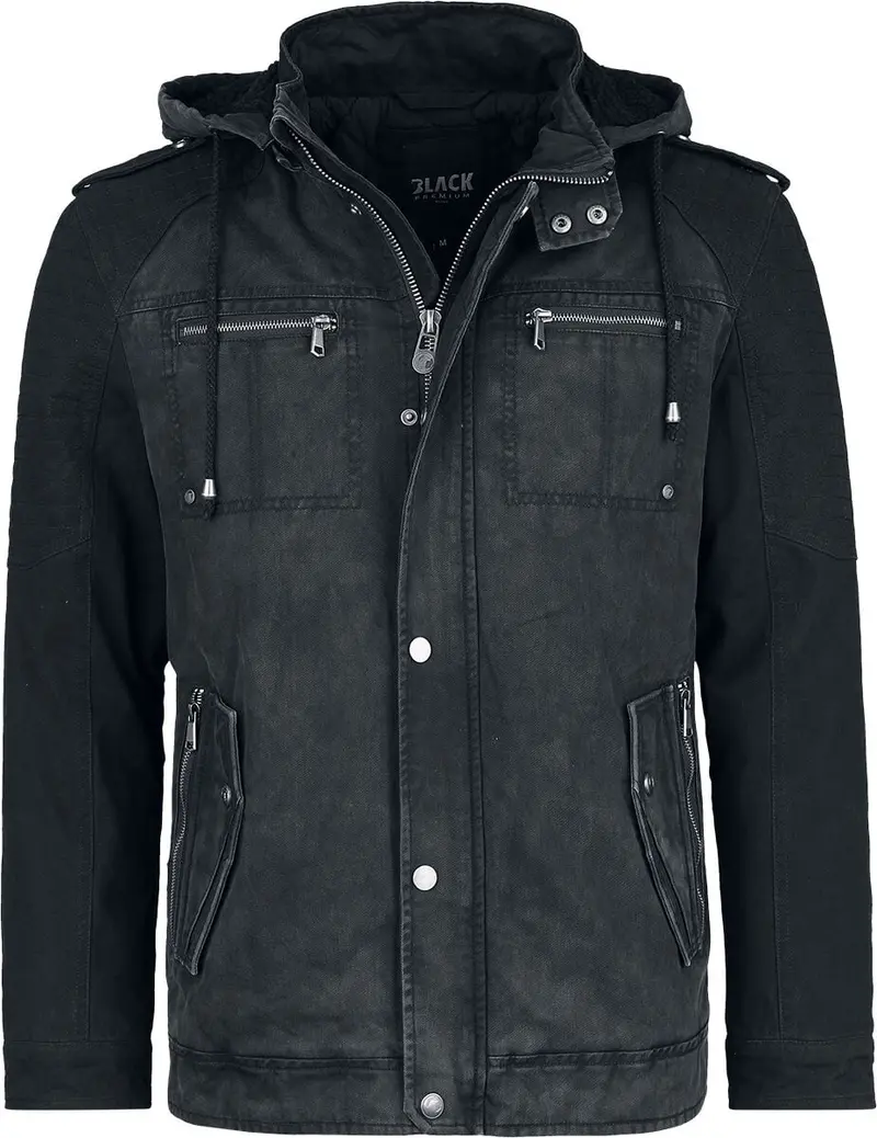 Veste d'hiver de Black Premium by EMP - Veste Army Vintage - S à XXL - pour Homme - noir/gris