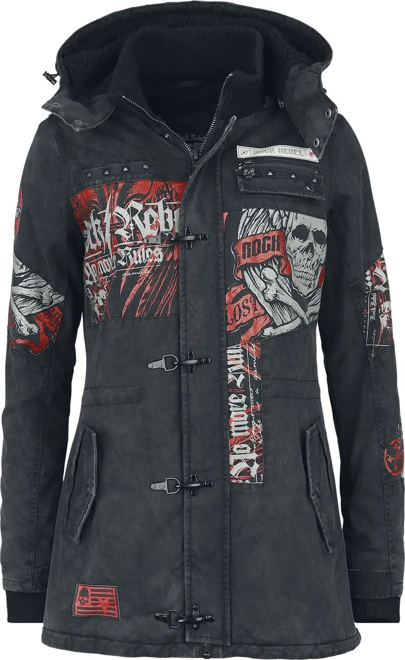 Veste d'hiver de Rock Rebel by EMP - She Rules - S à XXL - pour Femme - gris