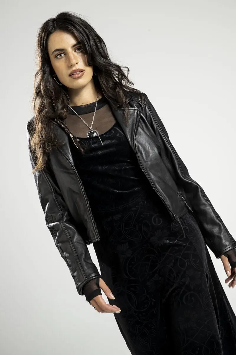 Veste en cuir de Black Premium by EMP - Celtic Blessing - S à XXL - pour Femme - noir