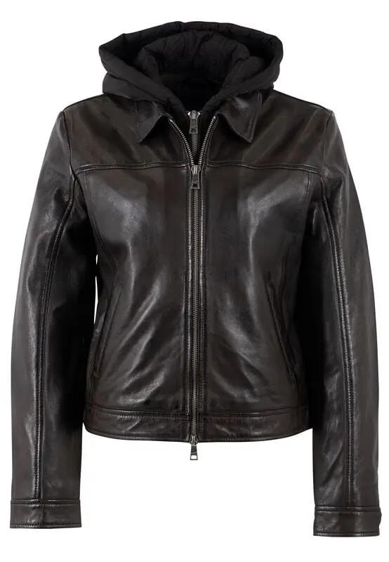 Veste en cuir de Mauritius - MWAvih - S à 3XL - pour Femme - marron