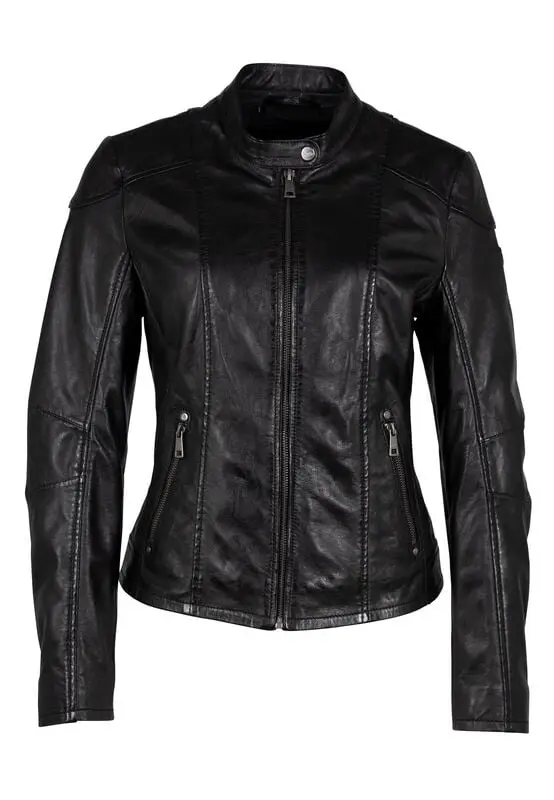 Veste en cuir de Mauritius - MWKeili - S à 3XL - pour Femme - noir