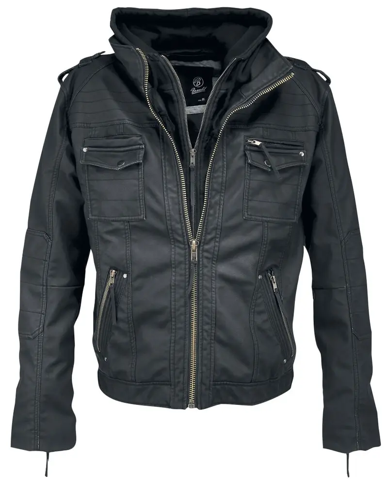 Veste en imitation cuir de Brandit - Black Rock - S à XXL - pour Homme - noir