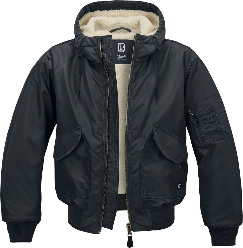 Veste mi-saison de Brandit - CWU À Capuche - S à XXL - pour Homme - noir